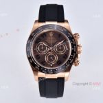 CLEAN Replica Rolex Daytona Clean Factory Cal.4130 Chocolate Arabic Face Rubber Strap 40mm